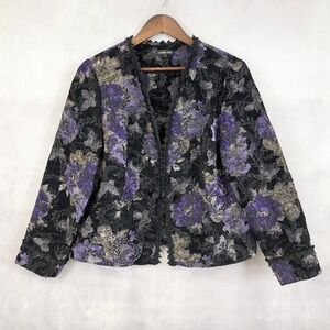 Cynthia Max Womens Jacket Size L Tapestry Floral Cottage Whimsigoth Fairy Grunge